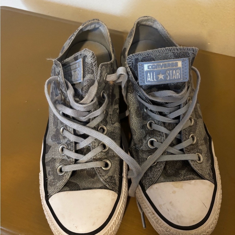 Converse Kids Silver and Gray Sneakers